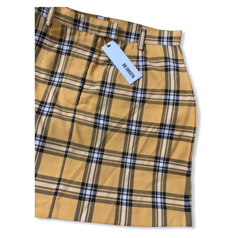 BB DAKOTA Yellow plaid skirt